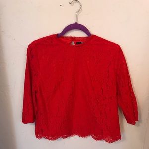 H&M Lace Red Top